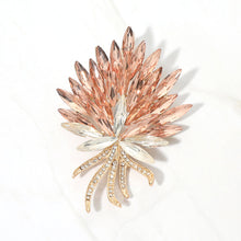 Load image into Gallery viewer, Peach Marquise Stone Cluster Floral Bouquet Pin Brooch
