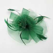 Load image into Gallery viewer, Flower Feather Pearl Mesh Bow Fascinator / Headband (Multiple Colors)
