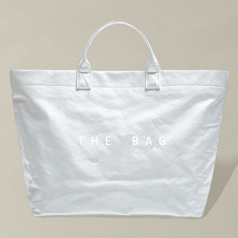 The Bag Message Print Paper Transparent Paper Top Handle Tote Bag