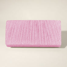 Load image into Gallery viewer, Pleated Shimmery Evening Clutch Crossbody Bag
