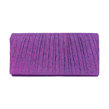 Load image into Gallery viewer, Pleated Shimmery Evening Clutch Crossbody Bag

