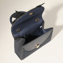 Load image into Gallery viewer, Bling Studded Bow Accented Top Handle Evening Hand Bag / Crossbody Bag
