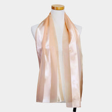 Load image into Gallery viewer, Sheer Peach Satin Striped Lightweight Scarf
