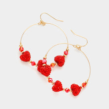 Load image into Gallery viewer, Triple Heart Accented Dangle Valentine Earrings
