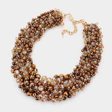 Load image into Gallery viewer, Gold Natural Stone Faceted Beaded Collar Necklace

