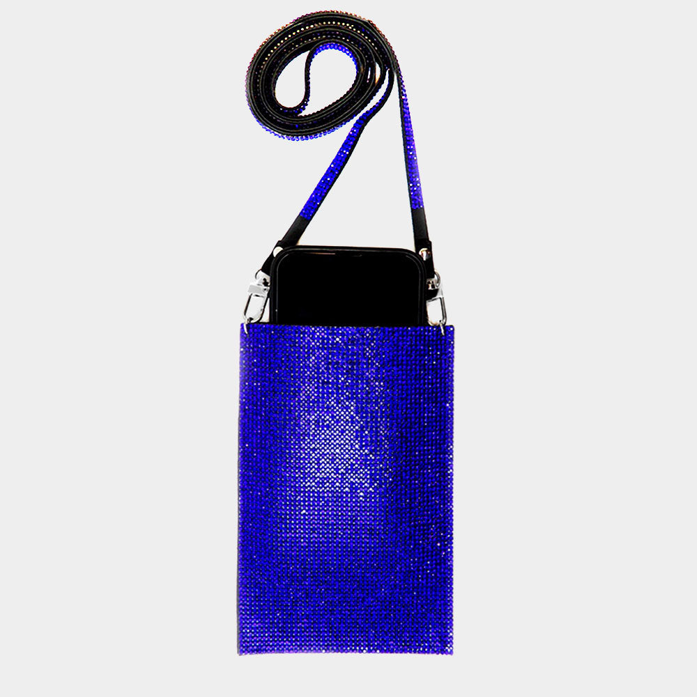 Blue Bling Cellphone Crossbody Bag