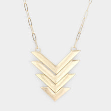Load image into Gallery viewer, Gold Metal Chevron Link Pendant Long Necklace
