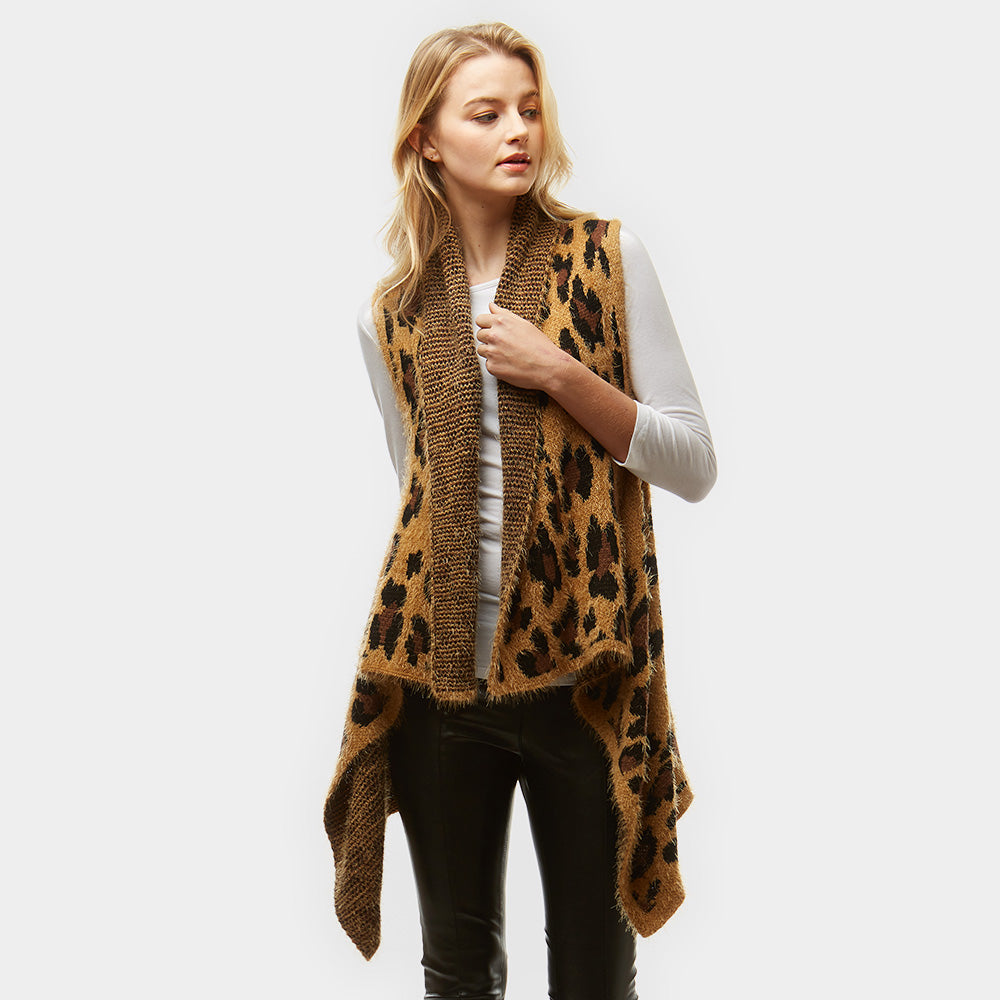 Fuzzy Leopard Pattern Vest - Ready to Wear